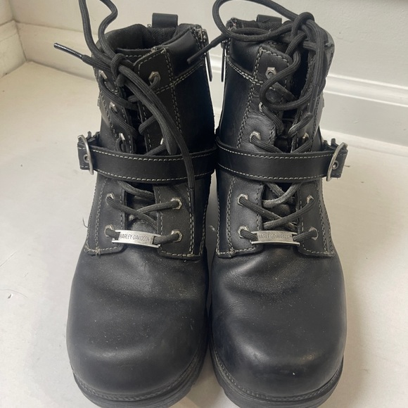 Harley Davidson HD Tegan Women's Size 10  Lace Boot Buckle Leather Motorcycle - Picture 2 of 8